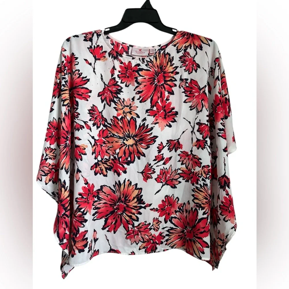 Quacker Factory Printed Caftan Top Size XS Floral